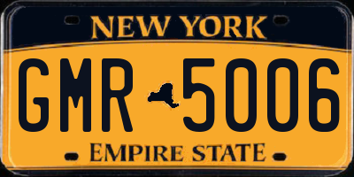 NY license plate GMR5006