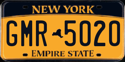 NY license plate GMR5020