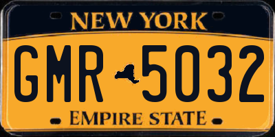 NY license plate GMR5032