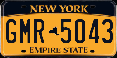 NY license plate GMR5043