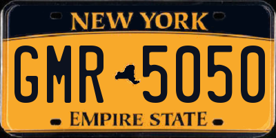 NY license plate GMR5050