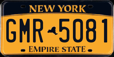 NY license plate GMR5081