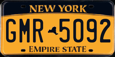 NY license plate GMR5092