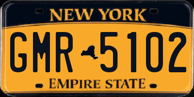 NY license plate GMR5102