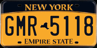 NY license plate GMR5118