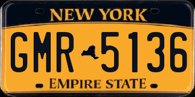 NY license plate GMR5136