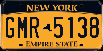 NY license plate GMR5138