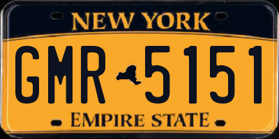 NY license plate GMR5151
