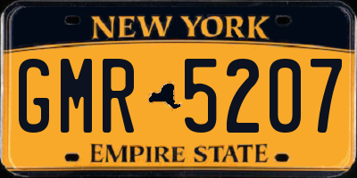 NY license plate GMR5207