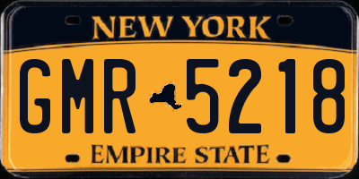 NY license plate GMR5218