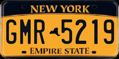 NY license plate GMR5219