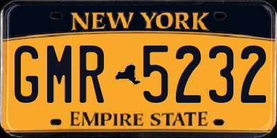 NY license plate GMR5232