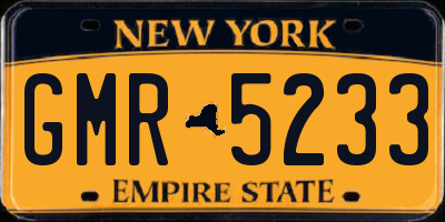NY license plate GMR5233