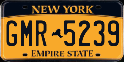 NY license plate GMR5239