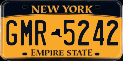 NY license plate GMR5242