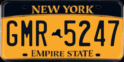 NY license plate GMR5247