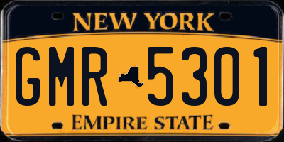 NY license plate GMR5301