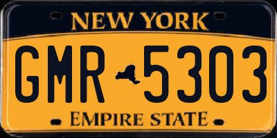 NY license plate GMR5303