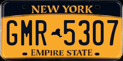 NY license plate GMR5307