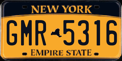 NY license plate GMR5316