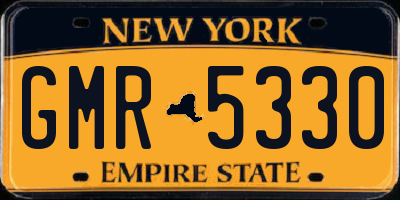NY license plate GMR5330