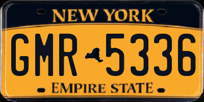 NY license plate GMR5336