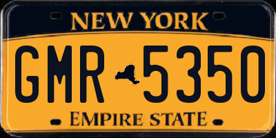 NY license plate GMR5350