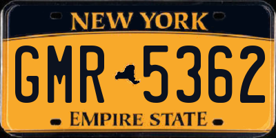 NY license plate GMR5362