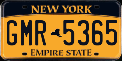 NY license plate GMR5365