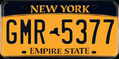 NY license plate GMR5377