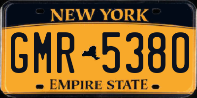 NY license plate GMR5380