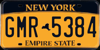 NY license plate GMR5384