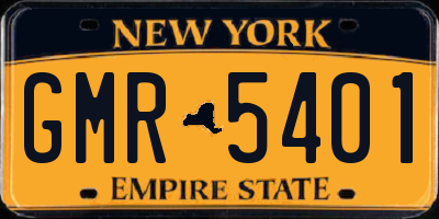 NY license plate GMR5401