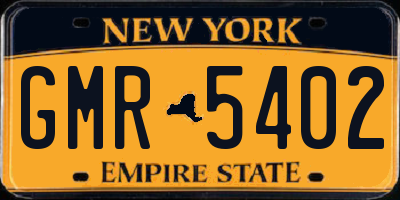 NY license plate GMR5402