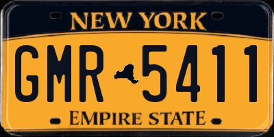 NY license plate GMR5411
