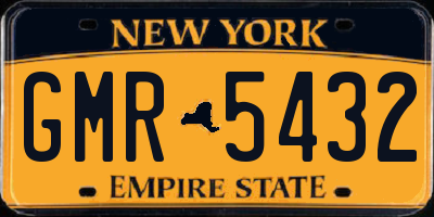 NY license plate GMR5432