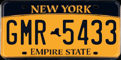 NY license plate GMR5433