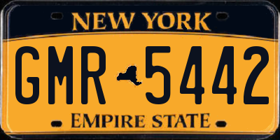 NY license plate GMR5442