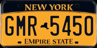 NY license plate GMR5450