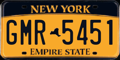 NY license plate GMR5451