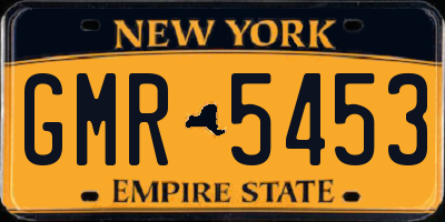 NY license plate GMR5453