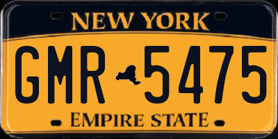 NY license plate GMR5475
