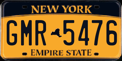 NY license plate GMR5476