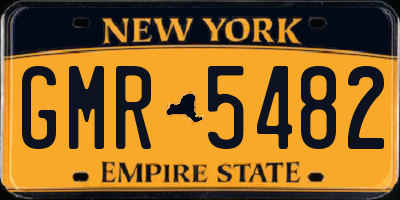 NY license plate GMR5482