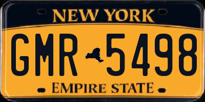 NY license plate GMR5498