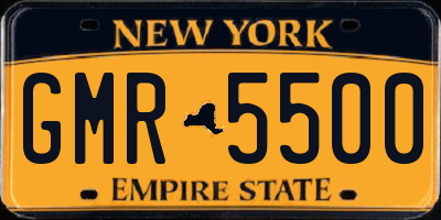 NY license plate GMR5500