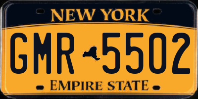 NY license plate GMR5502
