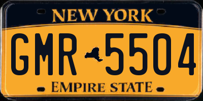 NY license plate GMR5504