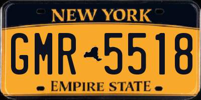 NY license plate GMR5518
