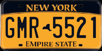 NY license plate GMR5521